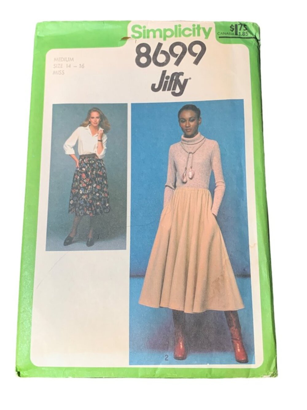 Simplicity 8699 Jiffy Skirt Sewing Pattern Size 14-16 Misses Uncut